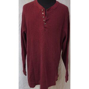 KingSize Mens 3XLT Red Waffle Thermal Cotton Blend Outdoors Big Henley Shirt
